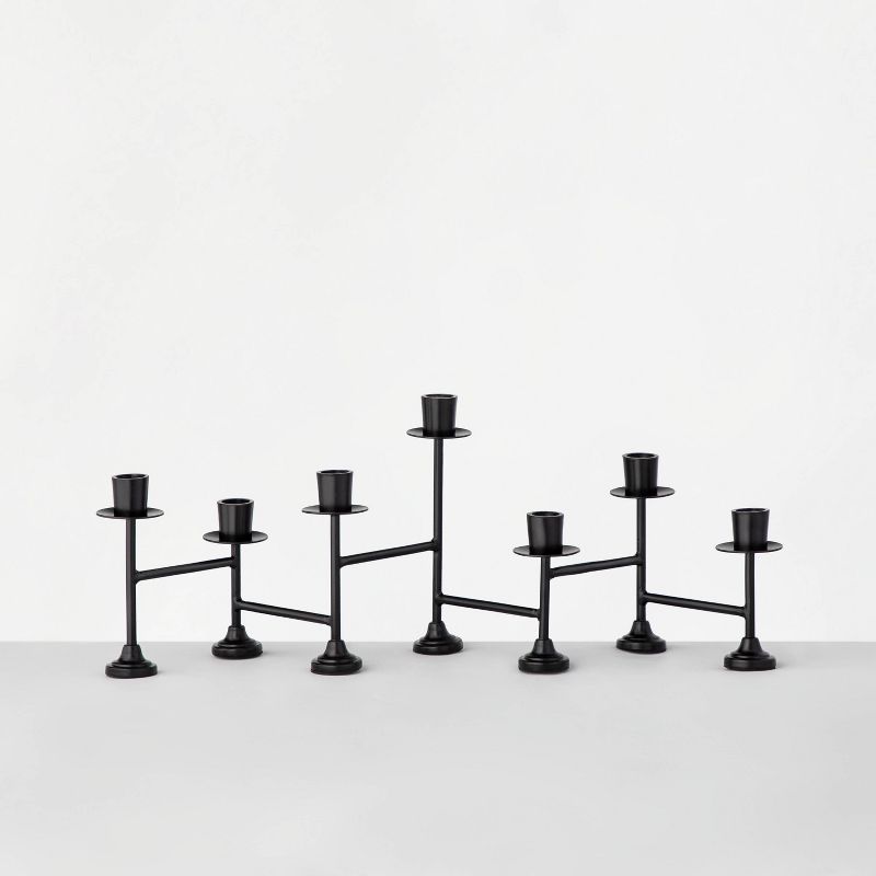 Black Metal Tabletop Candelabra 7ct Taper - Hearth & Hand™ with Magnolia