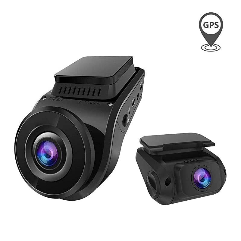S1 Dual 1080P Dash Cam Front and Rear Built in GPS Speed Dash Camera 2880x 2160P Single Front Super Capacitor Low Light Night Vision 24hr Parking Mode Motion Detection Support 256GB Max