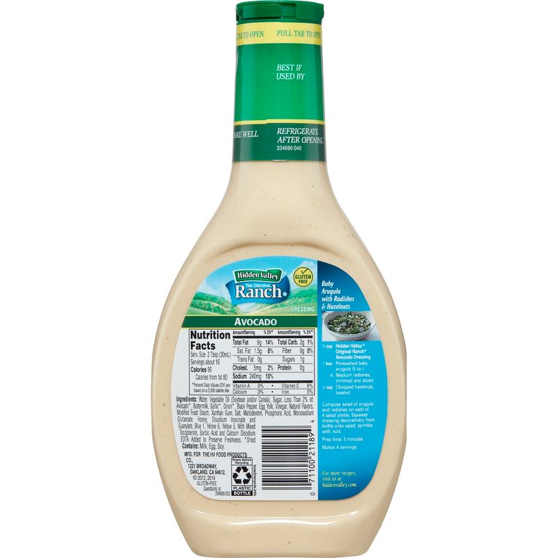 Hidden Valley Avocado Ranch Salad Dressing & Topping - Gluten Free - 16fl oz