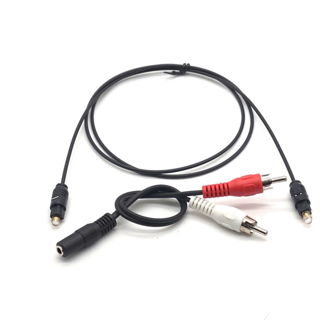 Plugadget Digital to Analog Audio Converter Toslink SPDIF Coax To Analog RCA Audio Converter Adapter + Fiber Optic Cable