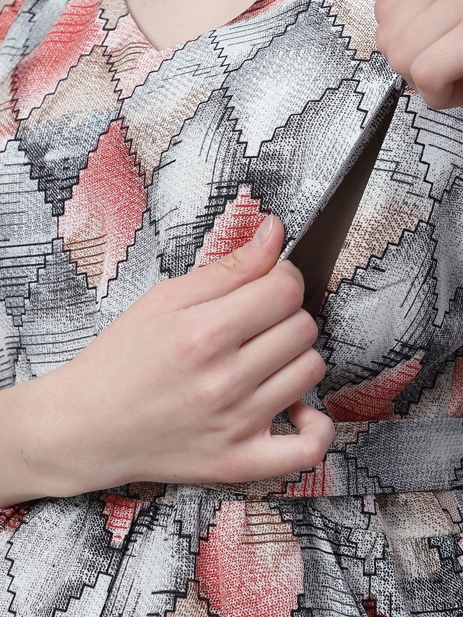 Moms Maternity Blue Printed Dress