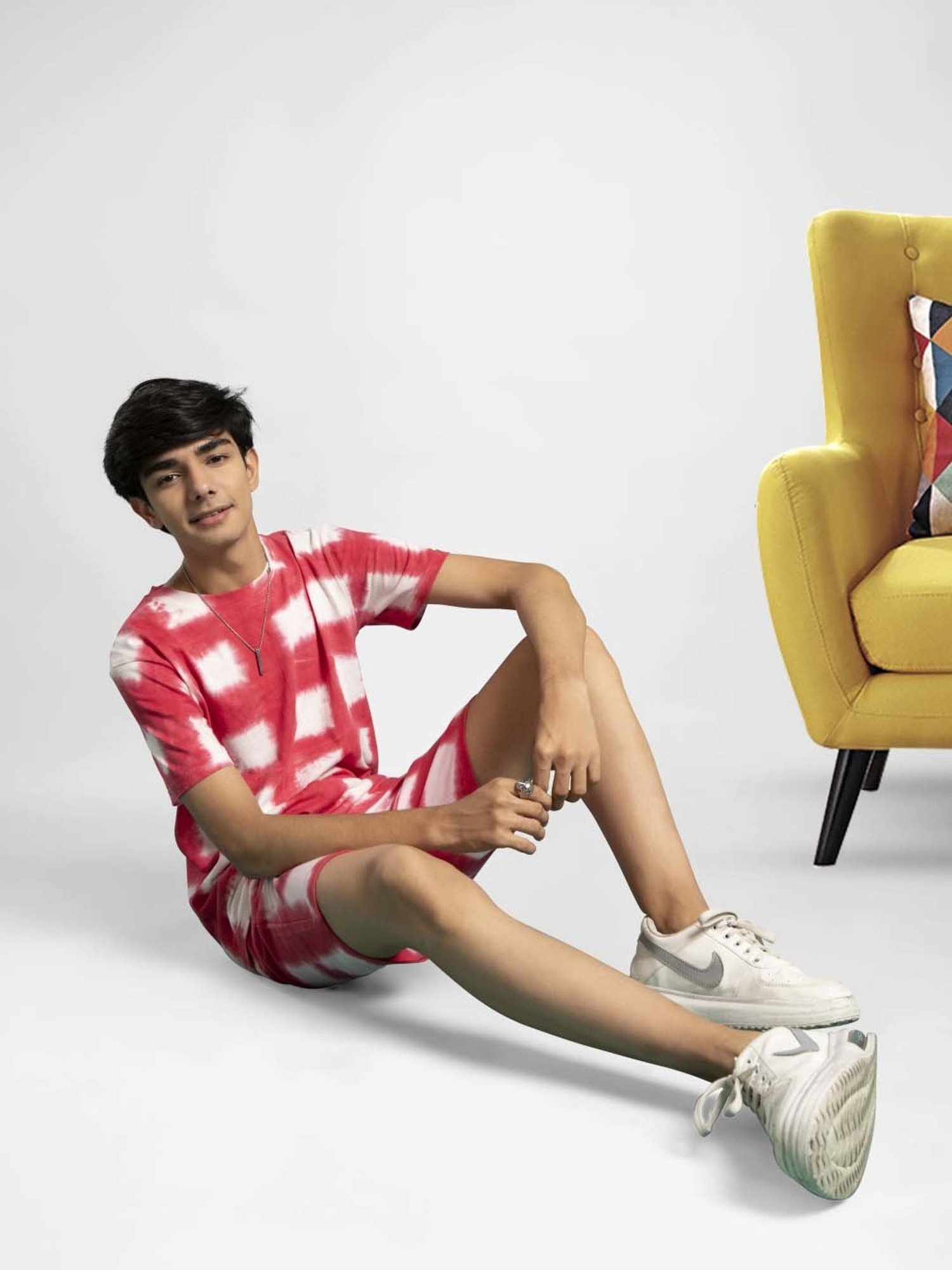 TeenTrums Kids Red & White Cotton Over Dyed T-Shirt Set