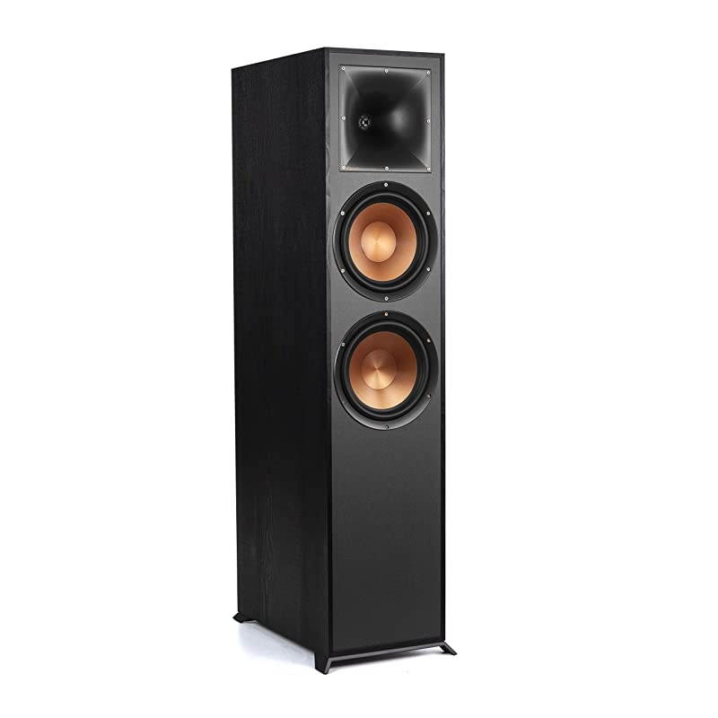 Reference R 820F Floorstanding Speaker for Home Theater Systems with 8 Dual Woofers Tower Speakers with Bass Reflex via Rear Firing Tractrix Ports in Black
