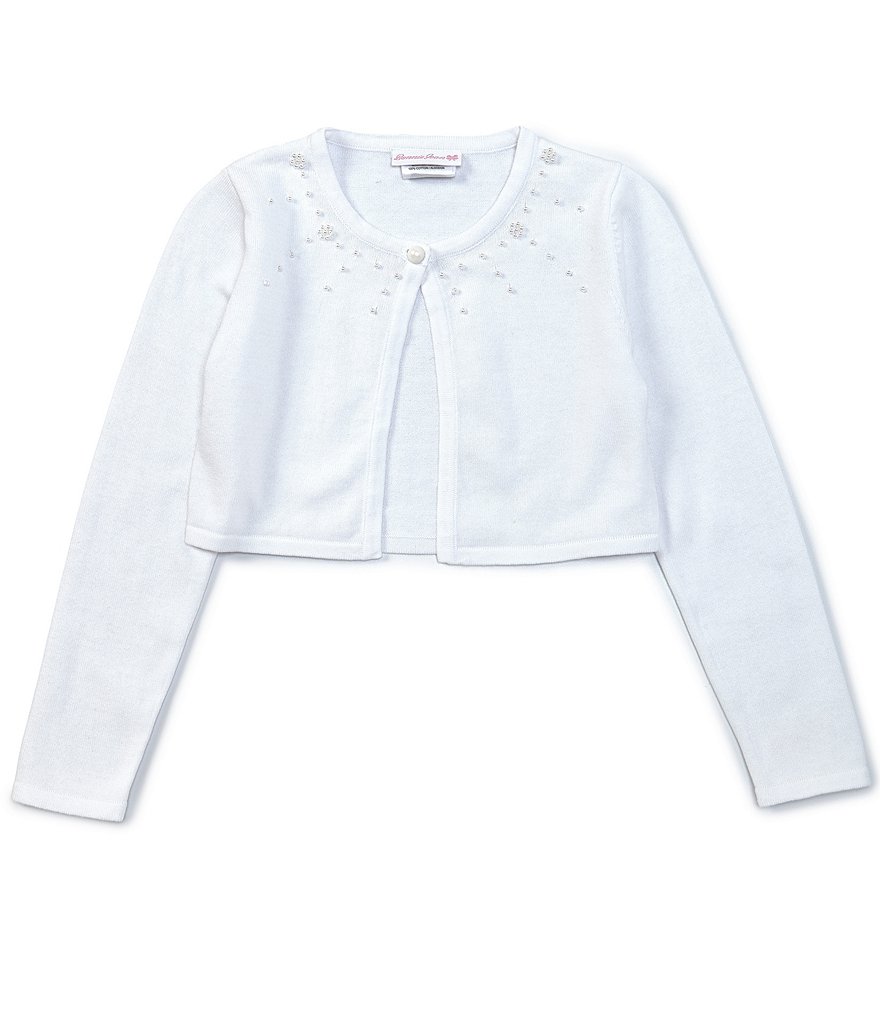 Bonnie Jean Big Girls 7-16 Faux-Pearl-Trimmed Cardigan