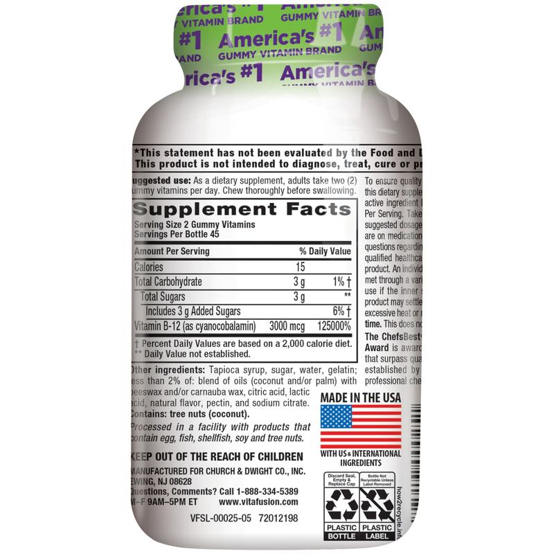 Vitafusion Extra Strength Vitamin B12 Dietary Supplement Gummies - Cherry - 90ct