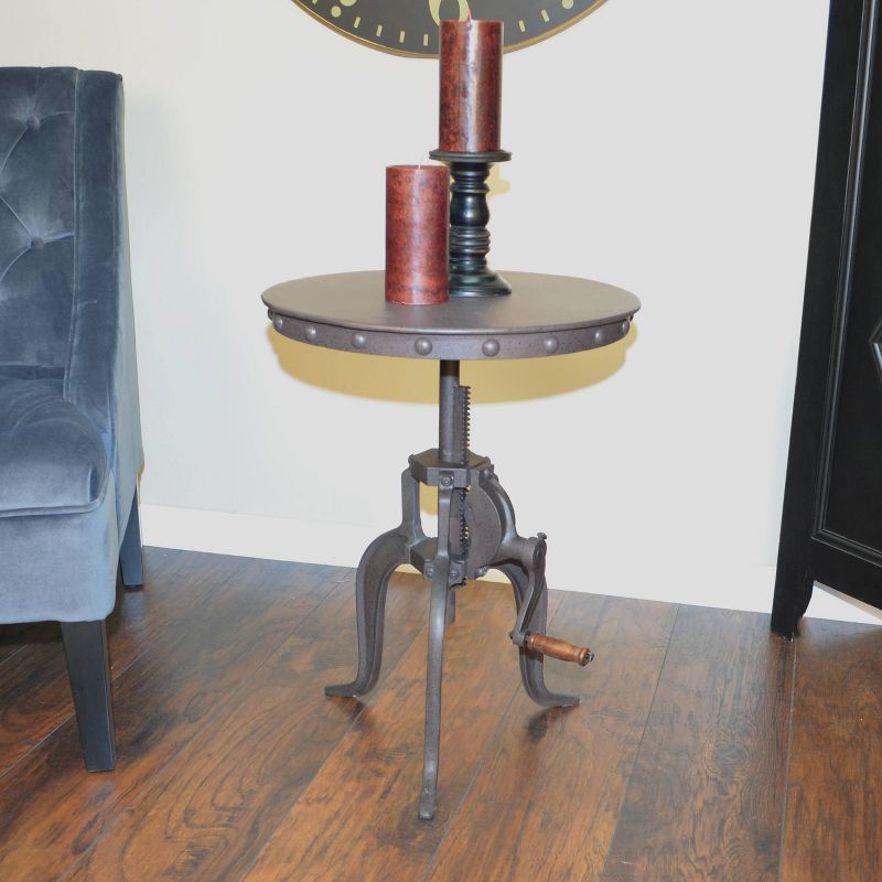 Tanvi Adjustable Crank Accent Table Industrial - Carolina Chair & Table