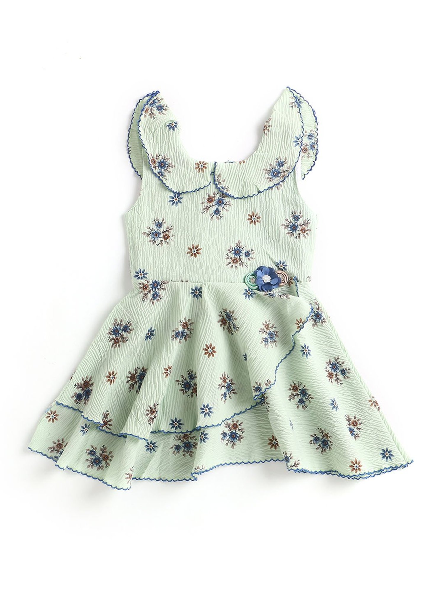 The Magic Wand Kids Green Floral Print Dress