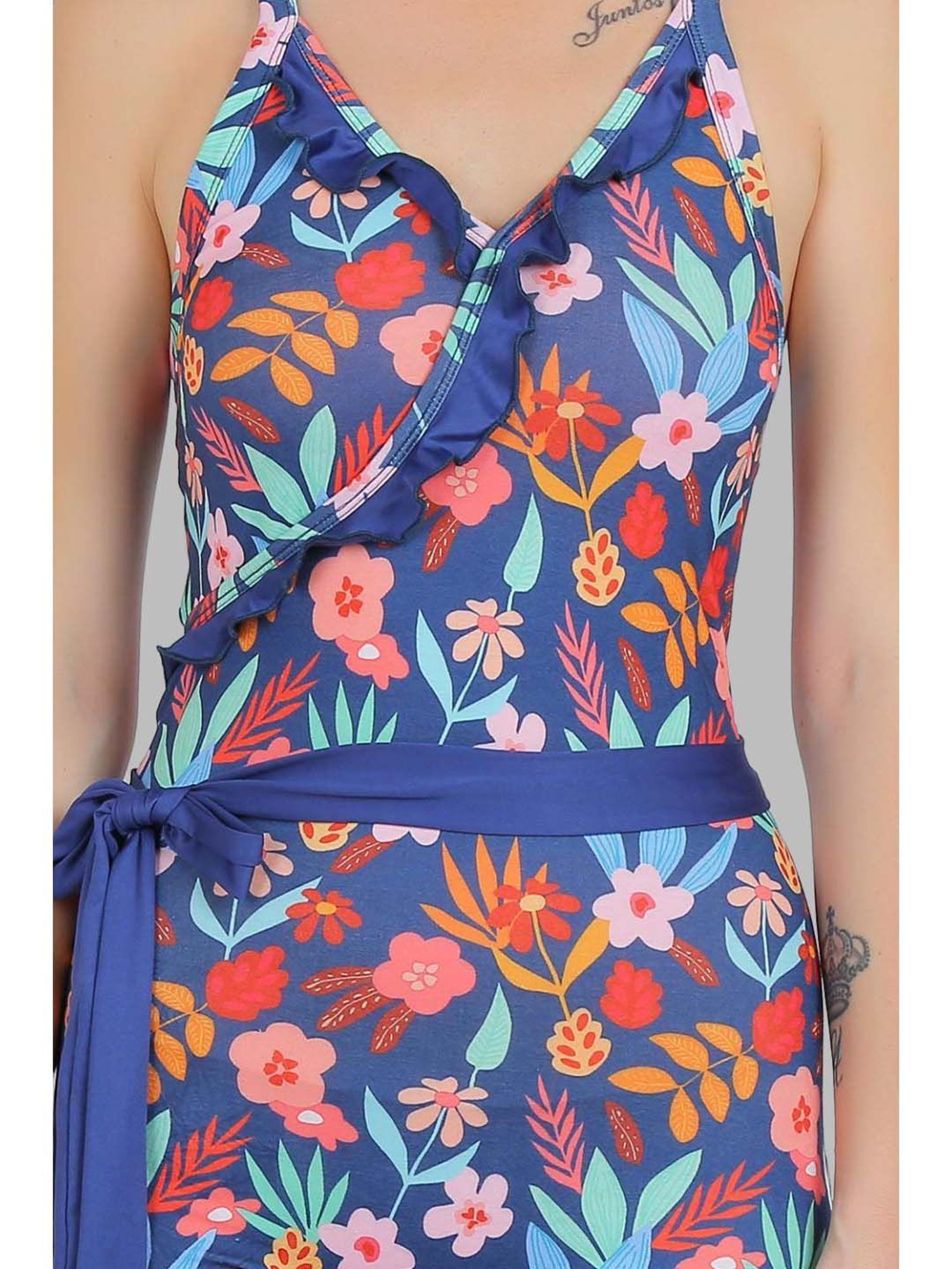 N-Gal Blue Printed Swimsuit