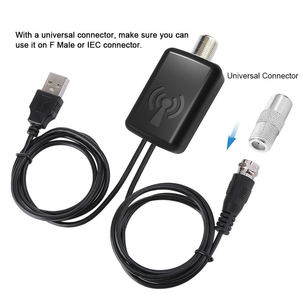 HDTV023 25dB Indoor Digital TV Aerial Digital HDTV Antenna 120 Miles with Signal Amplifier Booster TV Radius Antenna VHF UHF Antenna