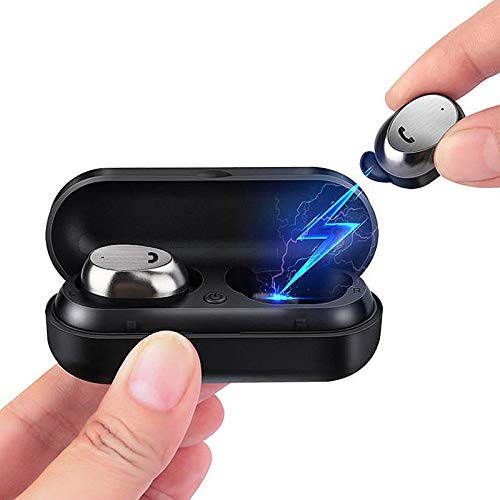 WK Wireless Earbuds Bluetooth Headset Mini Earphones with Mic Stereo Music Bluetooth Earpiece fo BD800-one pair and Black