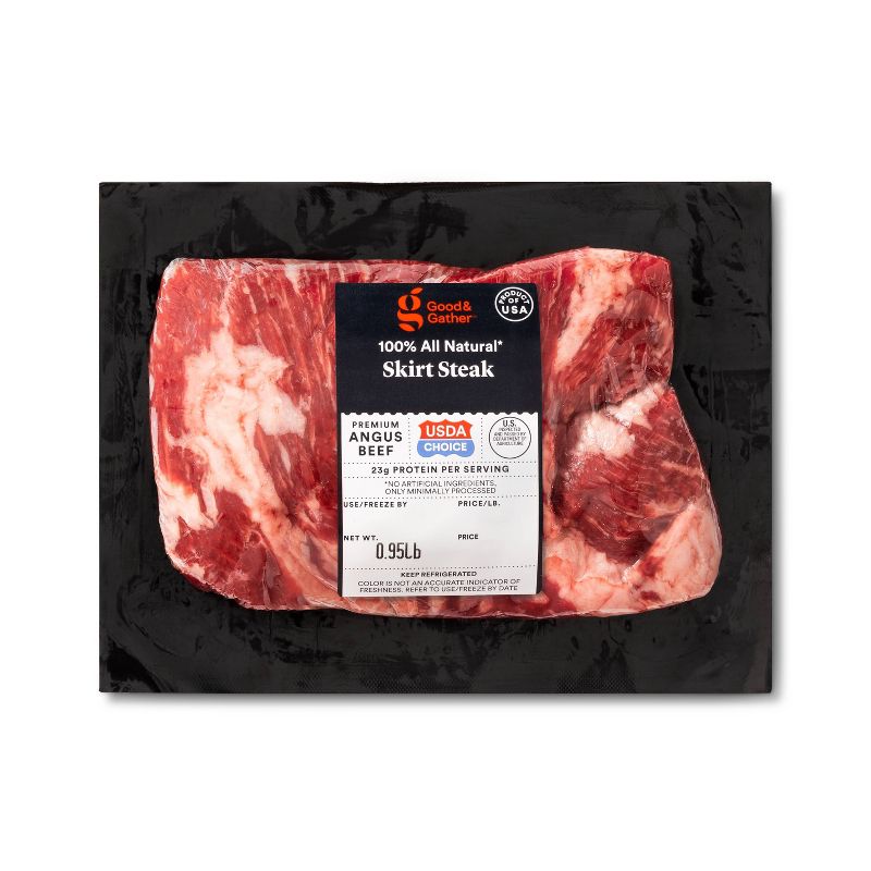 USDA Choice Angus Beef Skirt Steak - 0.75-1.6 lbs - price per lb - Good & Gather™