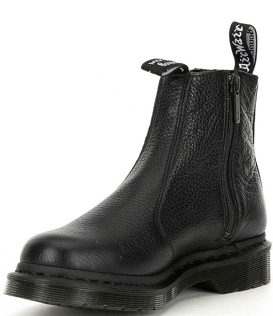 Dr. Martens Women's 2976 Milled Nappa Leather Zip Lug Sole Chelsea Boots