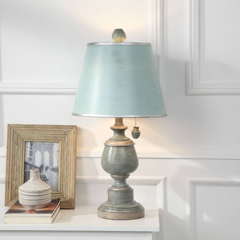 Chelsea Blue Accent Table Lamp with Fabric Shade  - StyleCraft