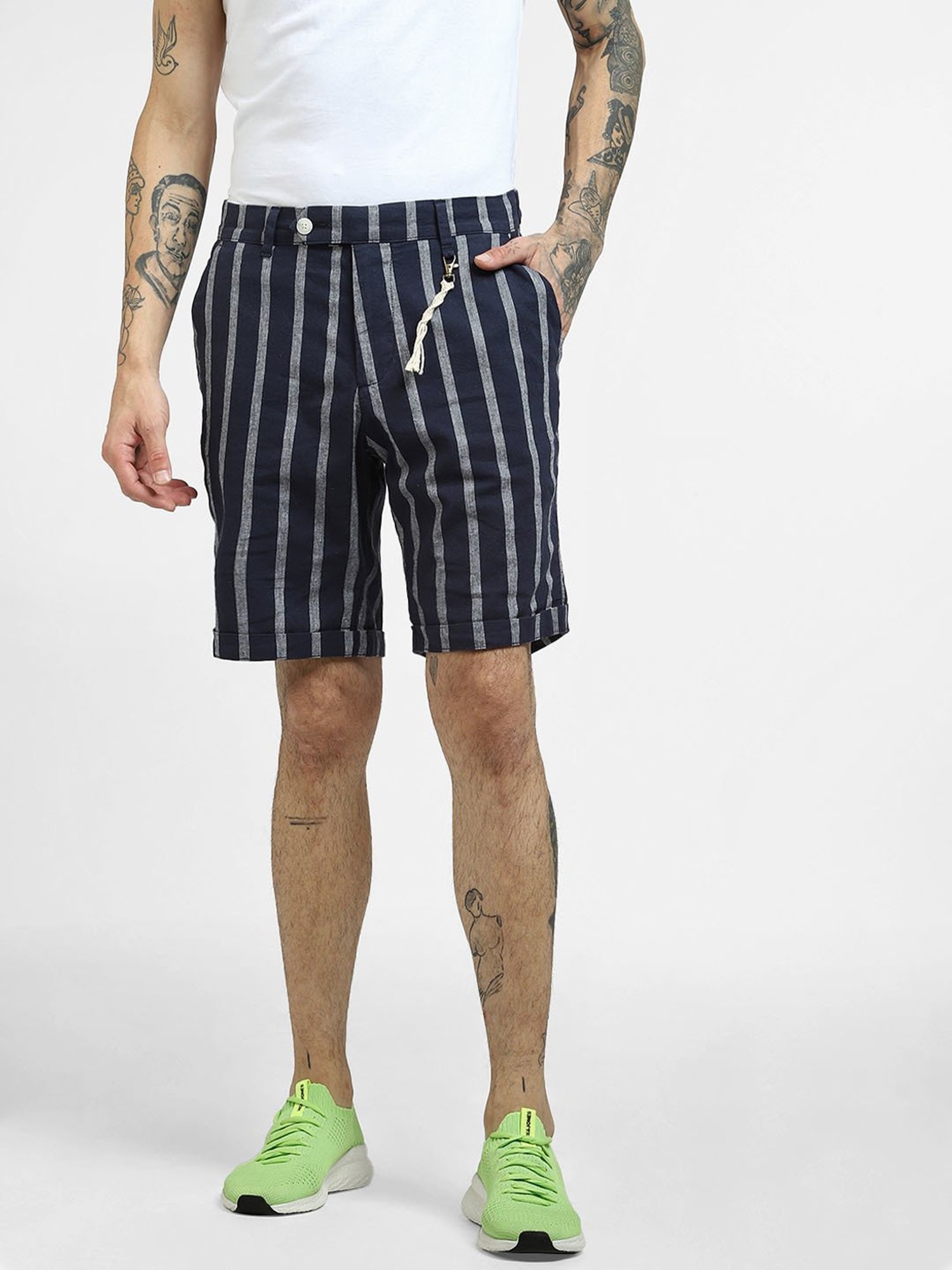 Jack & Jones Navy Striped Shorts
