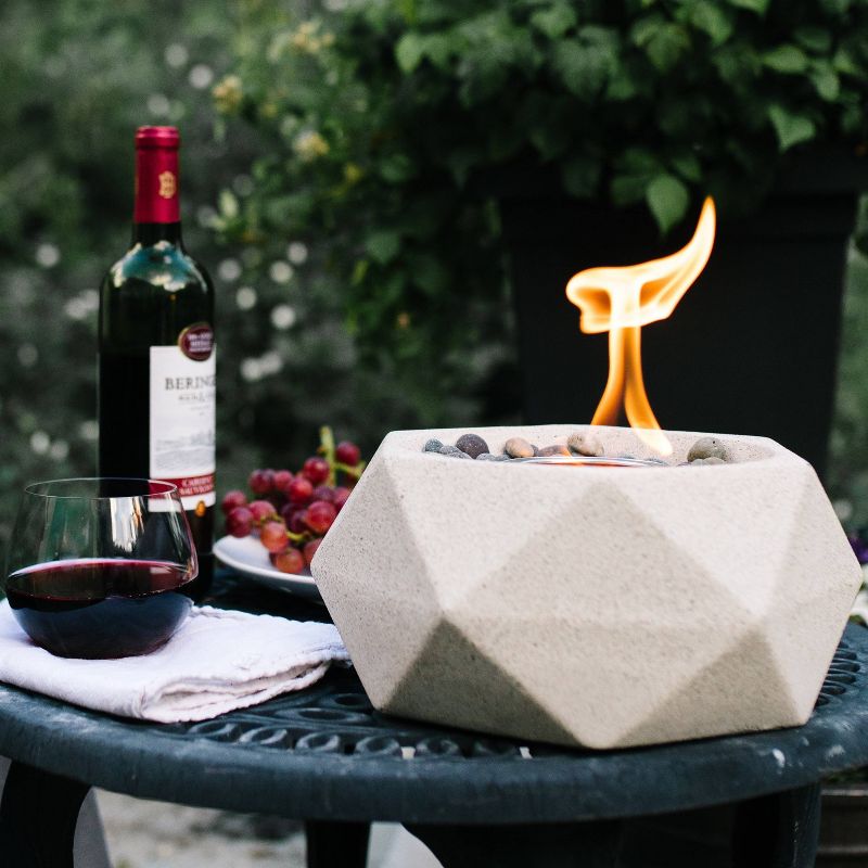 Geo Table Top Outdoor Fire Bowl - Natural - Terra Flame