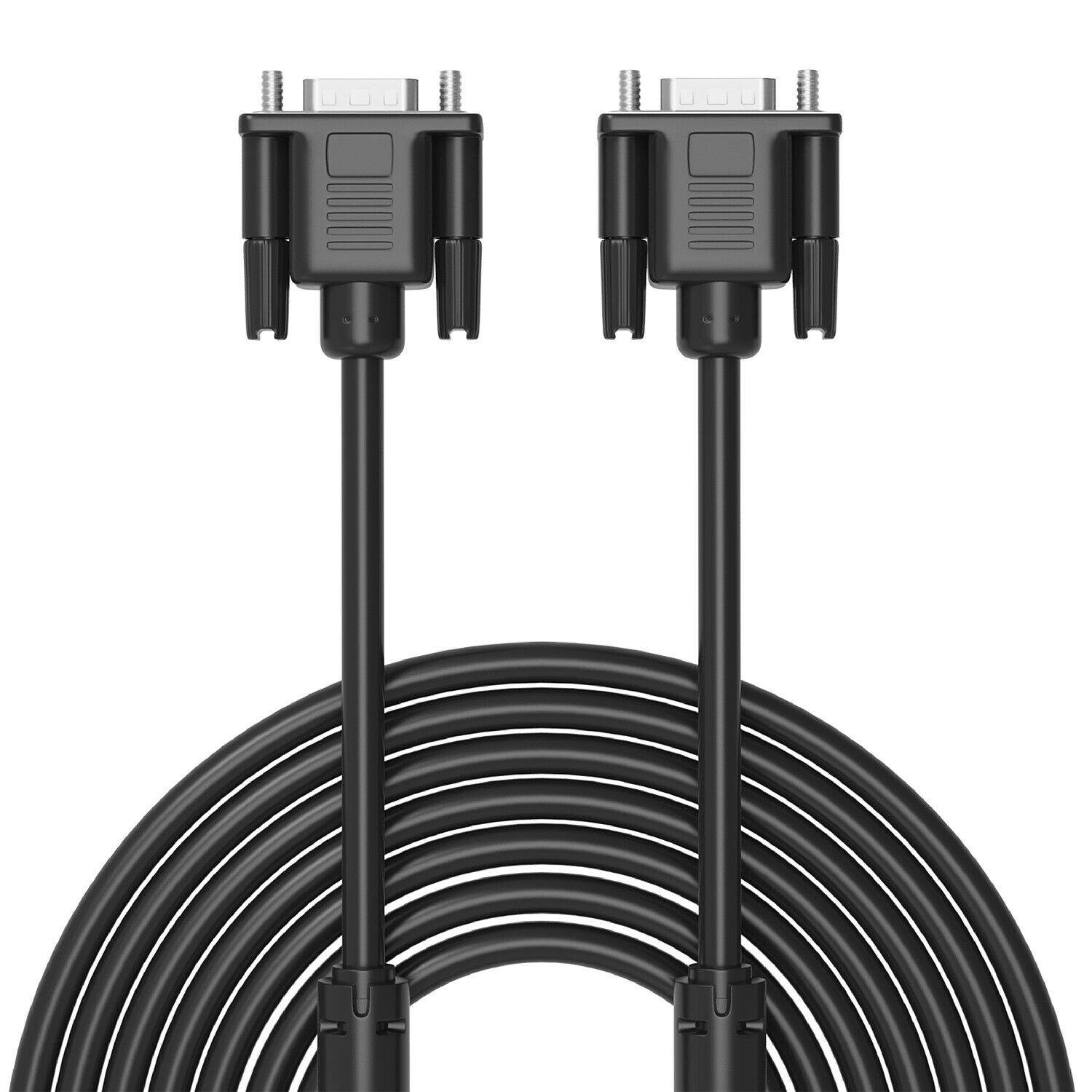 25FT High Resolution VGA Male Monitor Desktop Cable Cord Plug Adapter