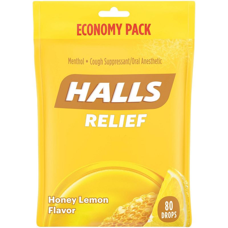 Halls Cough Drops - Honey Lemon - 80ct