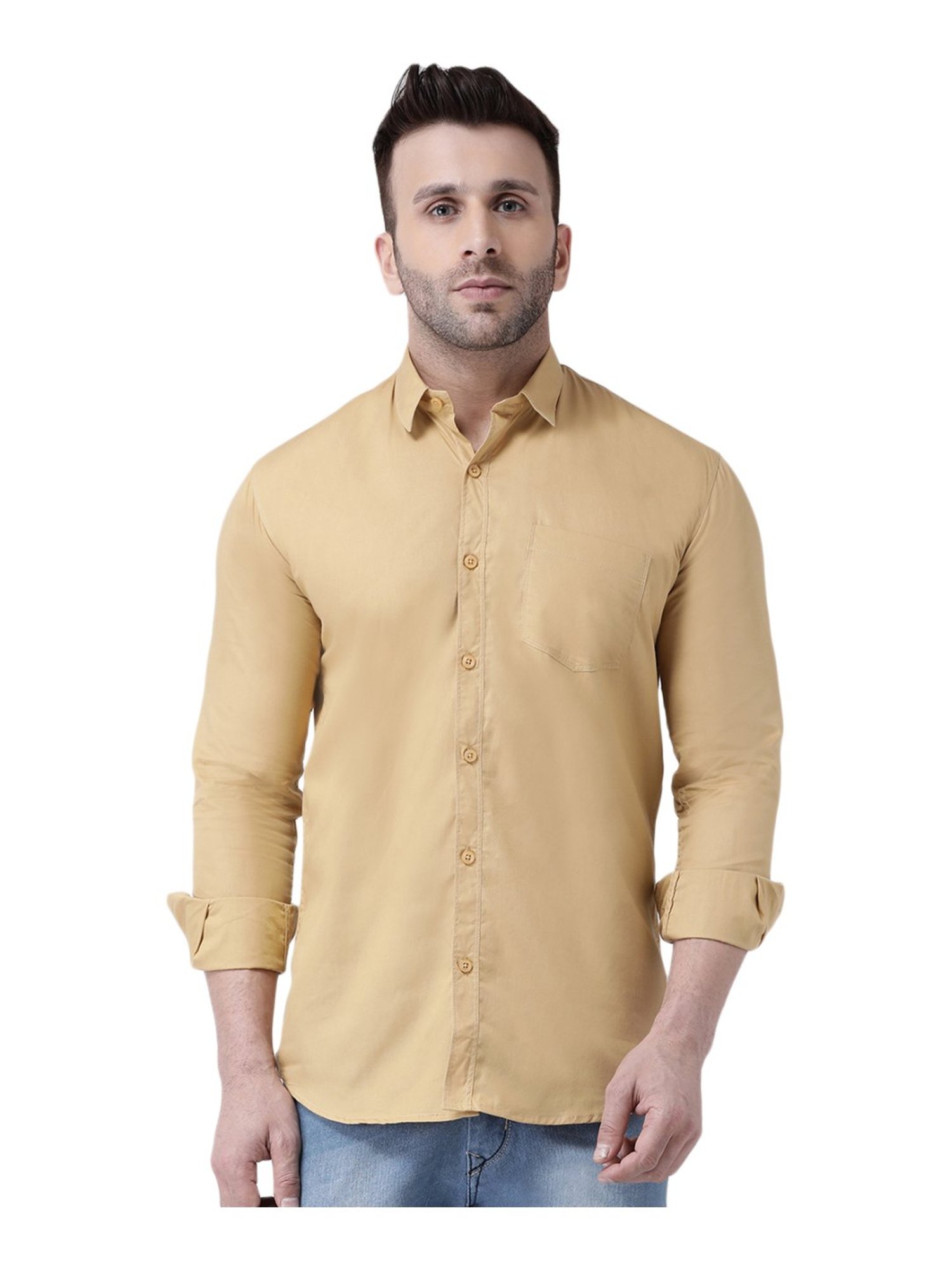Hang Up Khaki Cotton Slim Fit Shirt