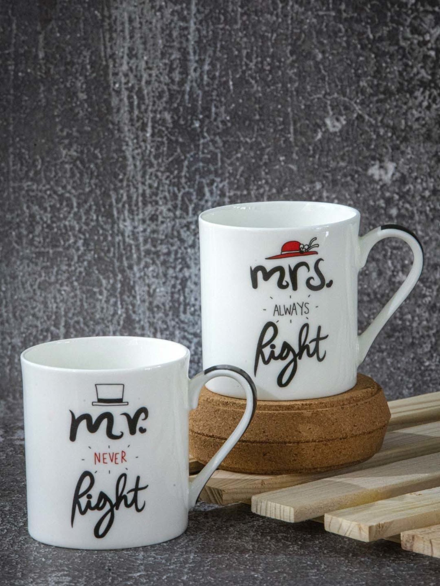 Goodhomes Multicolor Bone China Coffee Mug - Set of 2 (270ml)