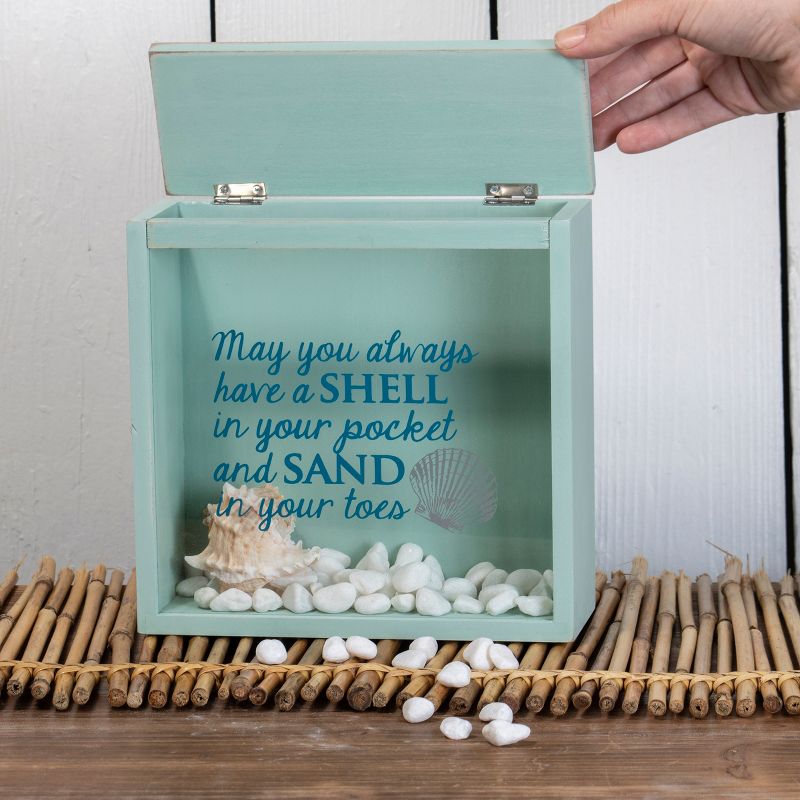 Shells and Sand Wooden Shadow Box - Foreside Home & Garden