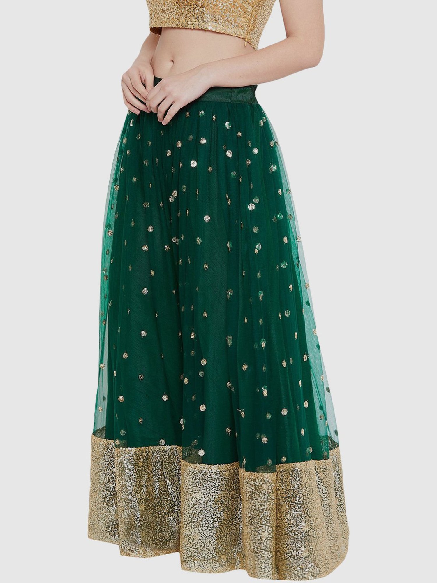 studiorasa Green Embroidered Skirt