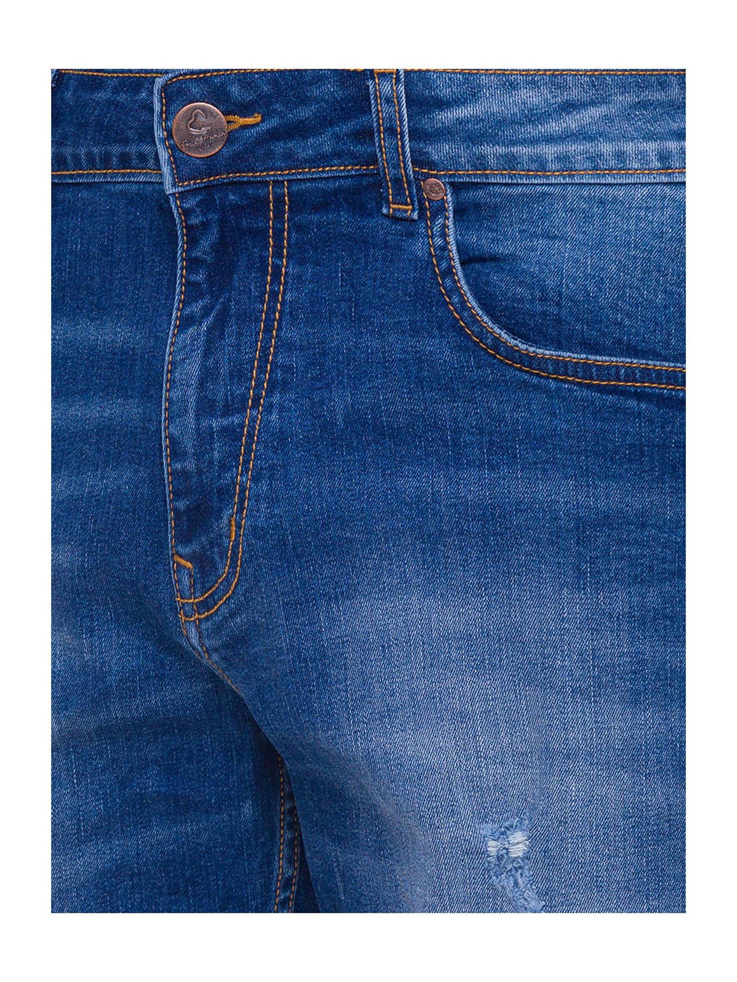 Being Human Blue Distressed Shorts