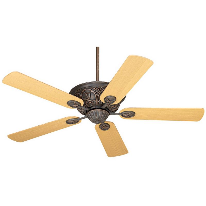 52" Casa Vieja Vintage Ceiling Fan Bronze Copper Light Oak Square Blades for Living Room Kitchen Bedroom Family Dining