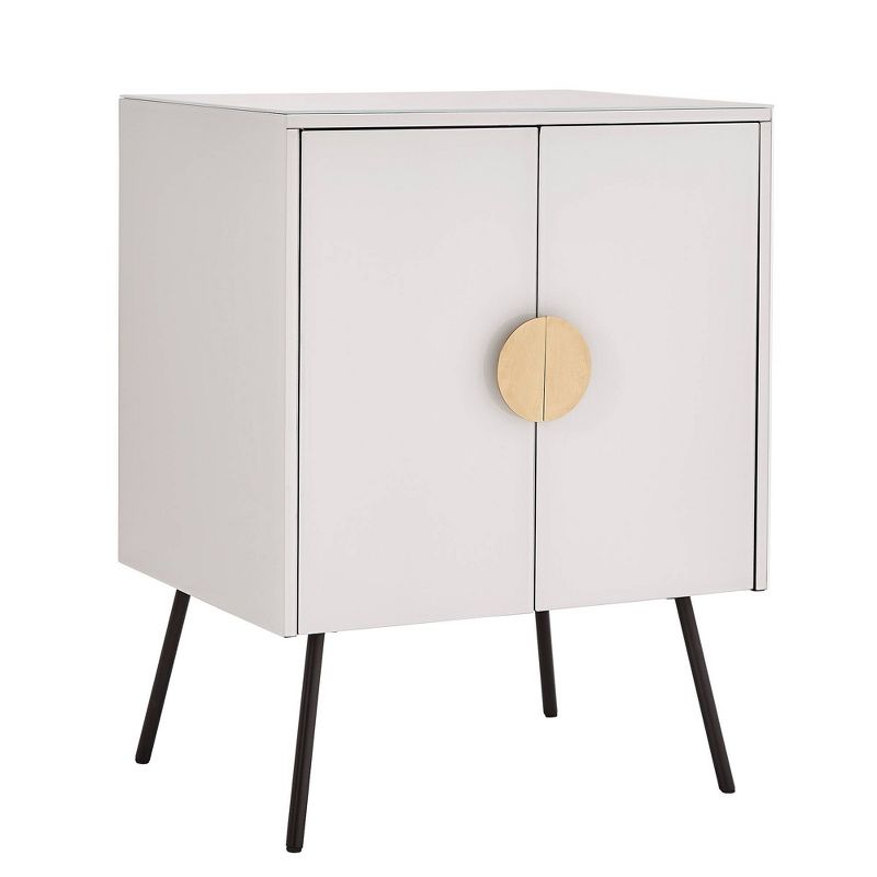 Magnus 2 Door Glass Accent Cabinet White - Inspire Q