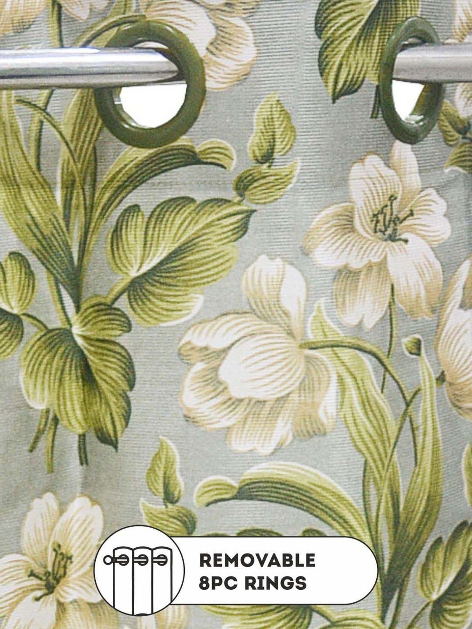 Bianca SANTORO Green Faux Silk 7 Ft. Door Curtain - Set of 2