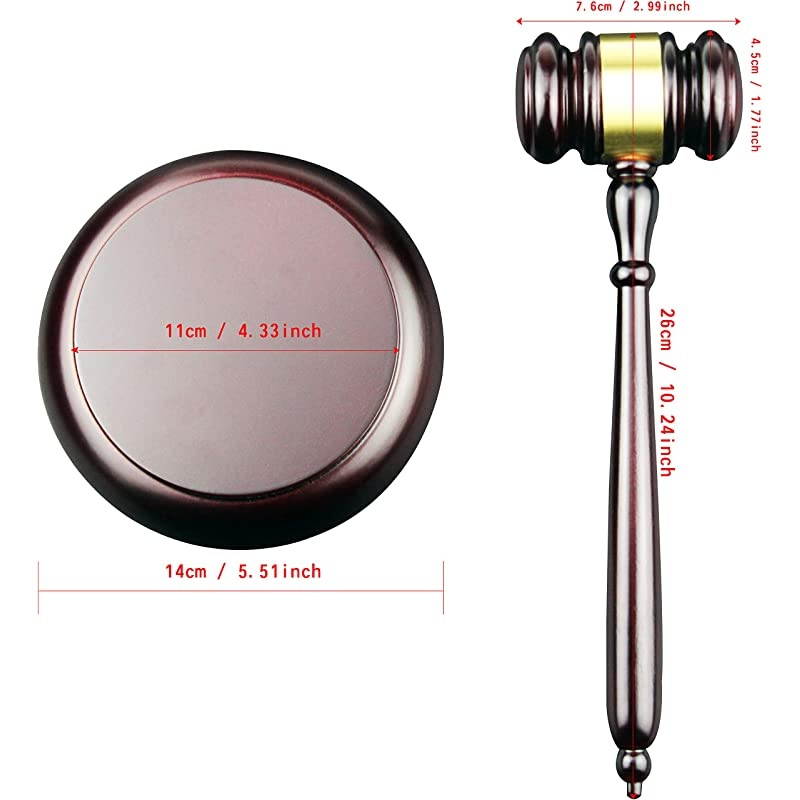 Wooden Gavel and Block for Lawyer Judge Auction Sale