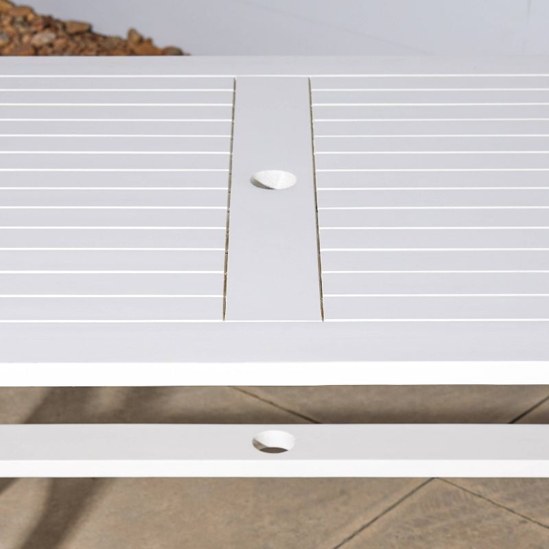 Bradley 7pc Rectangle  Wood Patio Dining Set - White - Vifah