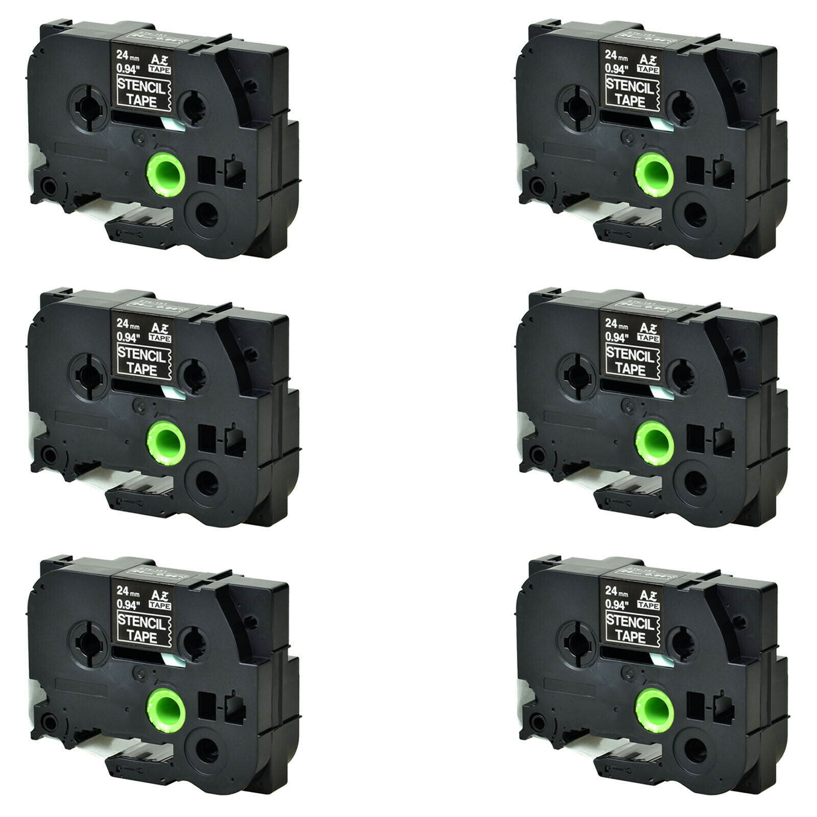 6PK Mobile Solutions Stencil Tape Label STE-151 for Brother P-Touch PT520 0.94"
