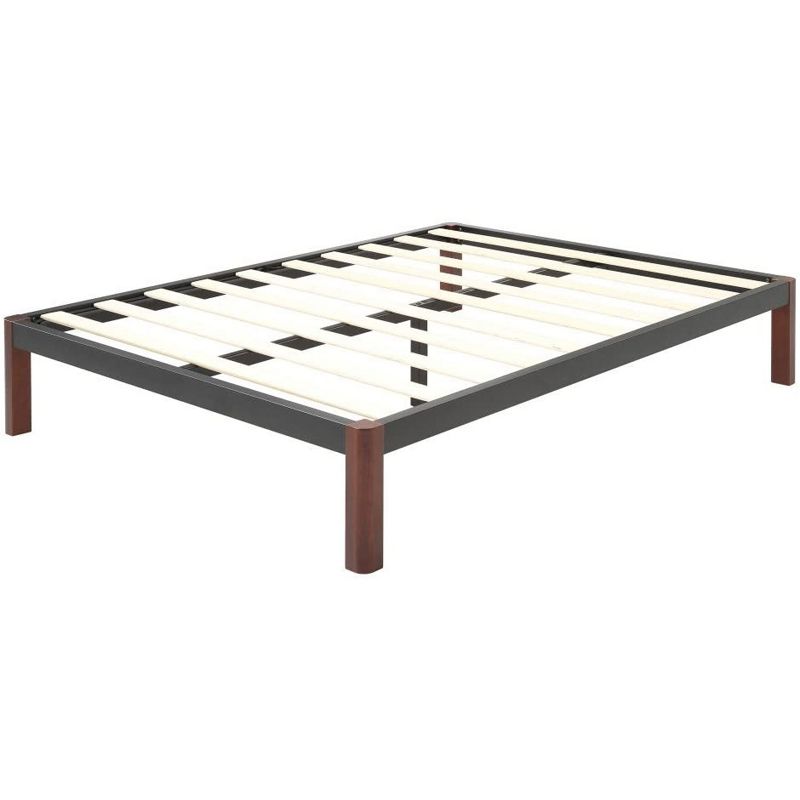 Classic Brands DeCoro Devon Modern Style Wood Slat and Metal Platform Bed Frame with 14 Inch Legs and No Box Spring Required, Queen Size