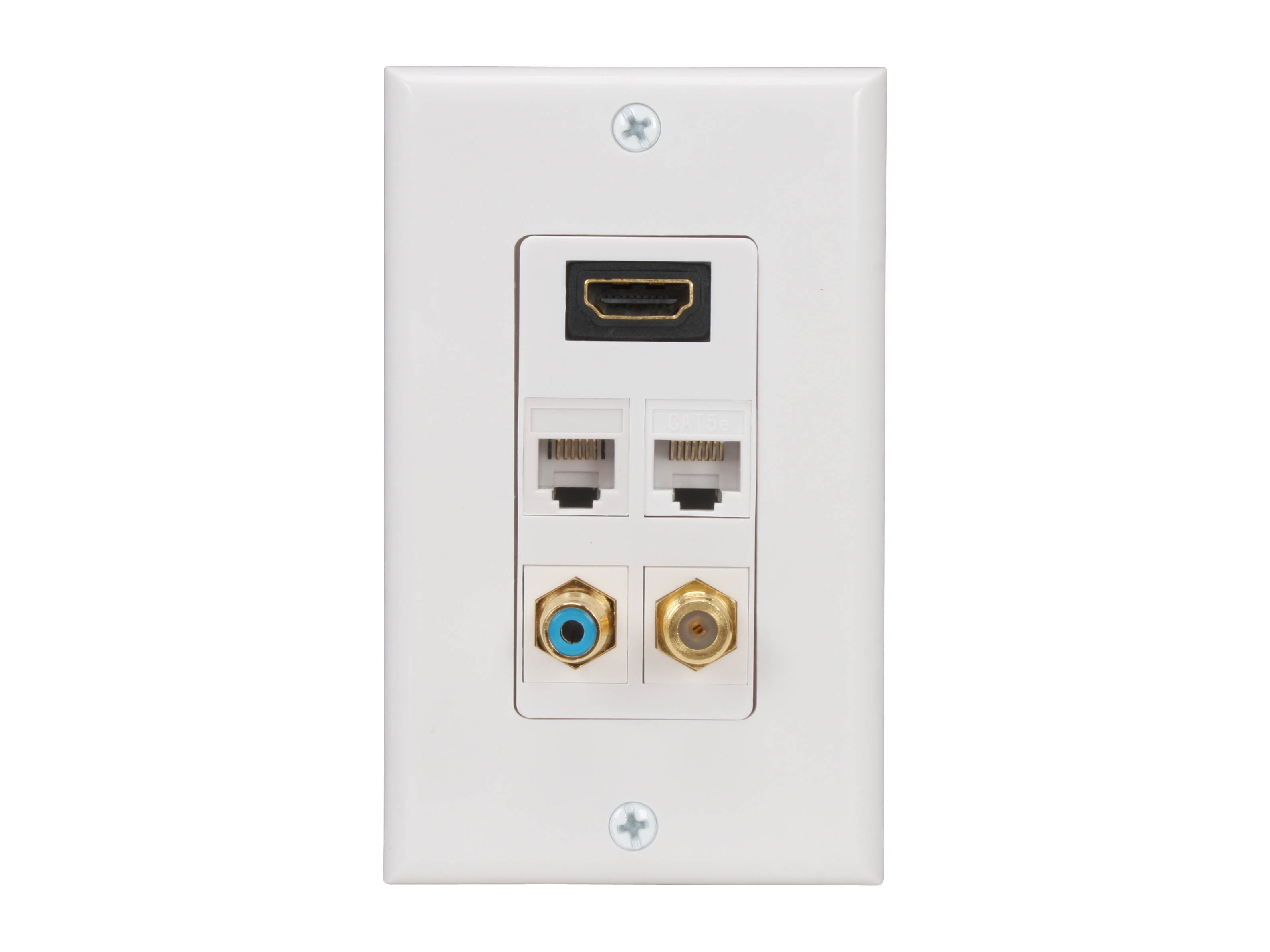 BYTECC WP-HD006 Single HDMI w/Component for Data, Voice, RCA, F etc, Wall Plate, Gold Plated