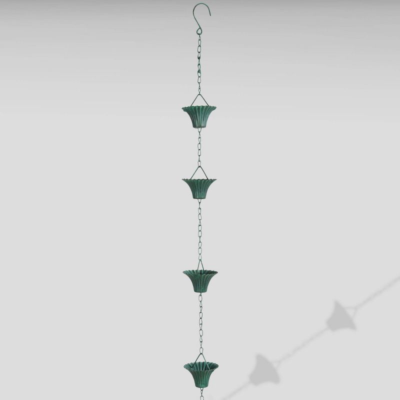 100" Iron Verdigris Rain Chain Green - Esschert Design