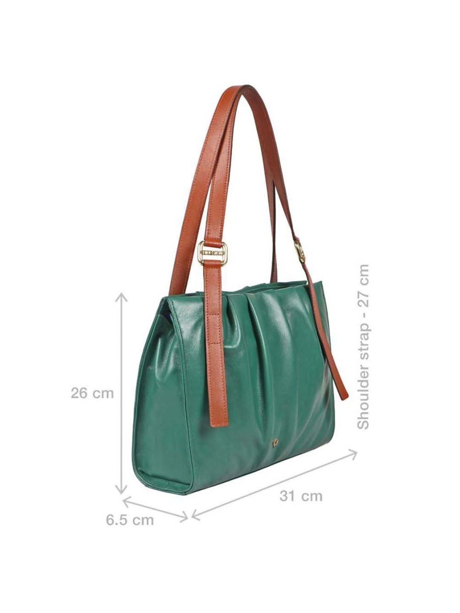 Hidesign Malasana Green Solid Medium Shoulder Handbag