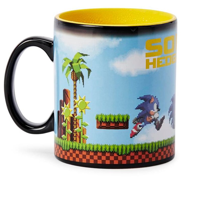 Just Funky Sonic the Hedgehog Heat Changing 16-Bit Ceramic Coffee Mug | Holds 16 Ounces