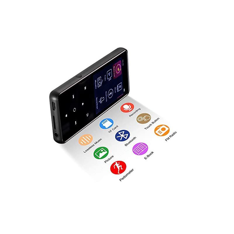 MP3 Player,  16GB MP3 Player with Bluetooth 4.0,Portable Sports Music Player 2.4'' Screen Built-in Speaker with Voice Recorder,FM Radio,Text Reading, HiFi Lossless Sound