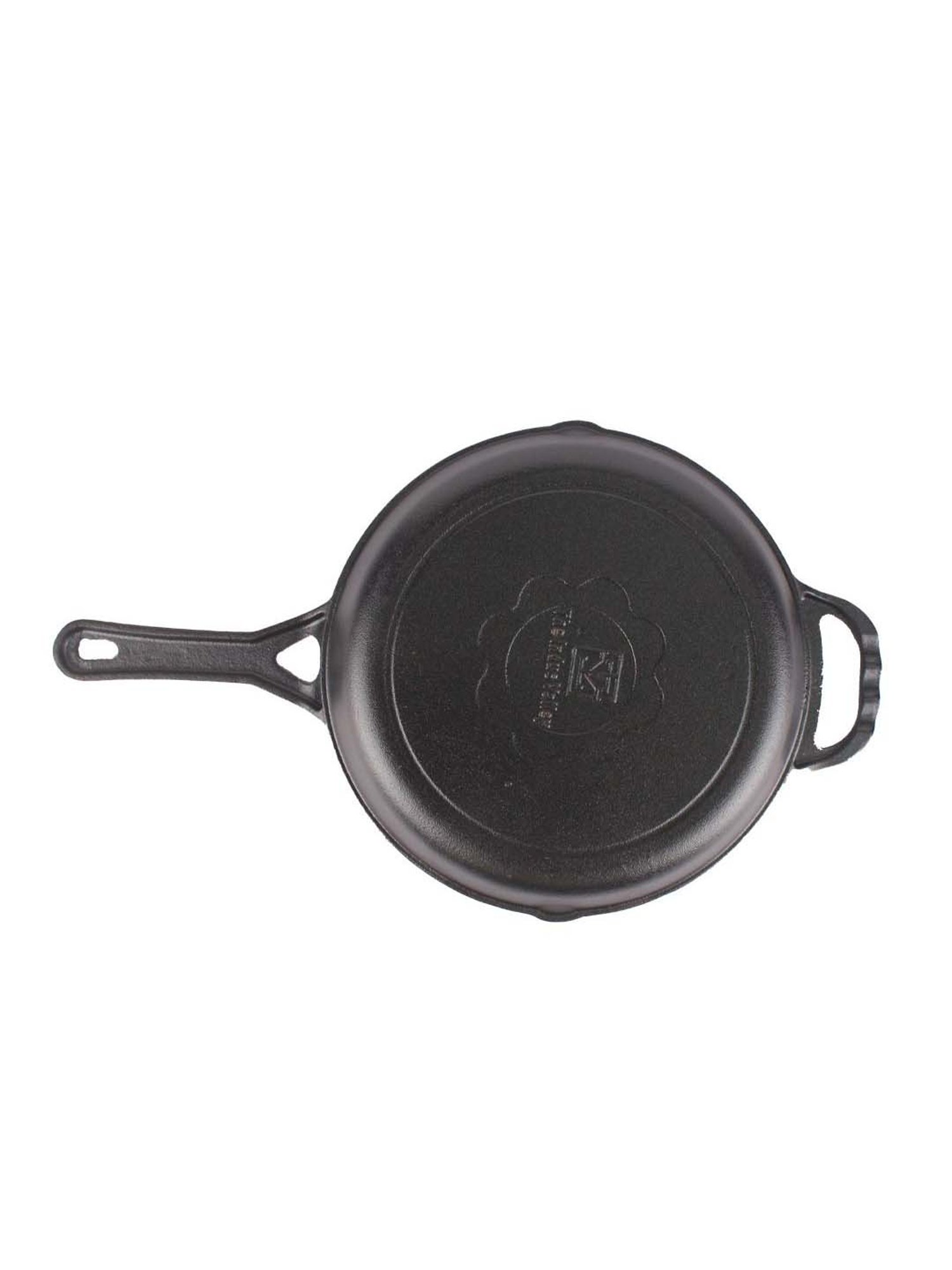 The Indus Valley Black Cast Iron 26.16 cm Induction Cooking & Deep Frying Pan With Long Handle