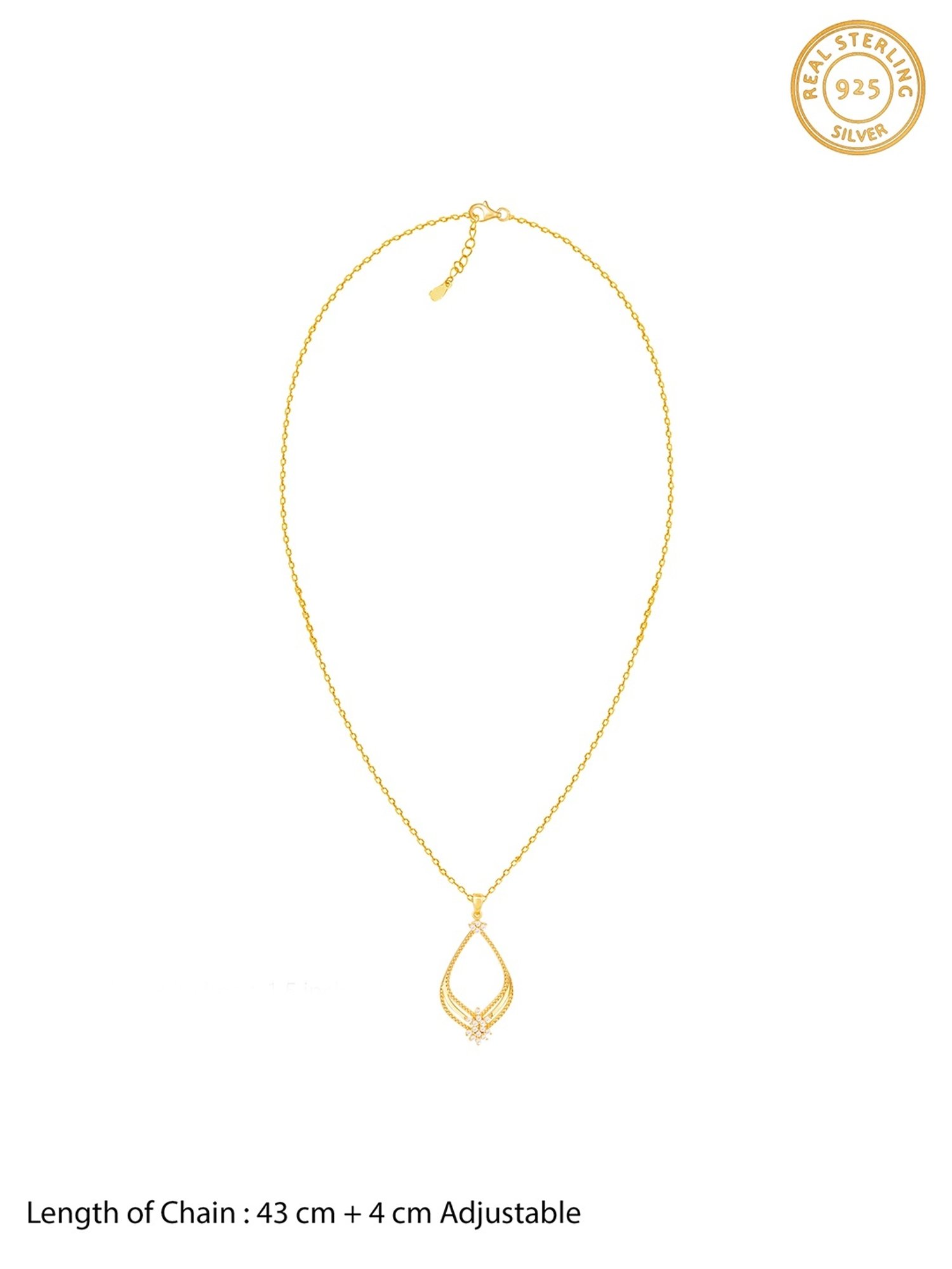 GIVA 92.5 Sterling Silver Princess Necklace & Earring Set for Women