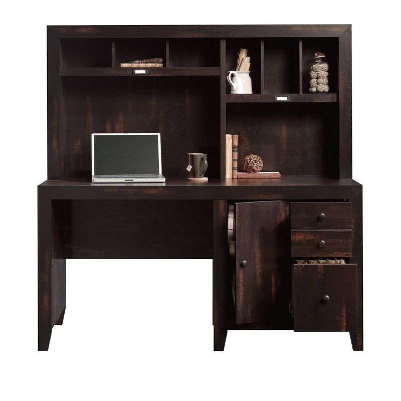 Dakota Pass Computer Desk with Hutch Light Brown - Sauder