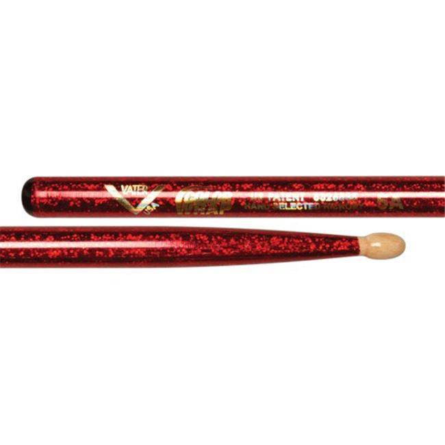Vater VCR5A Red Sparkle Wrap 5A Wood Tip Drumsticks