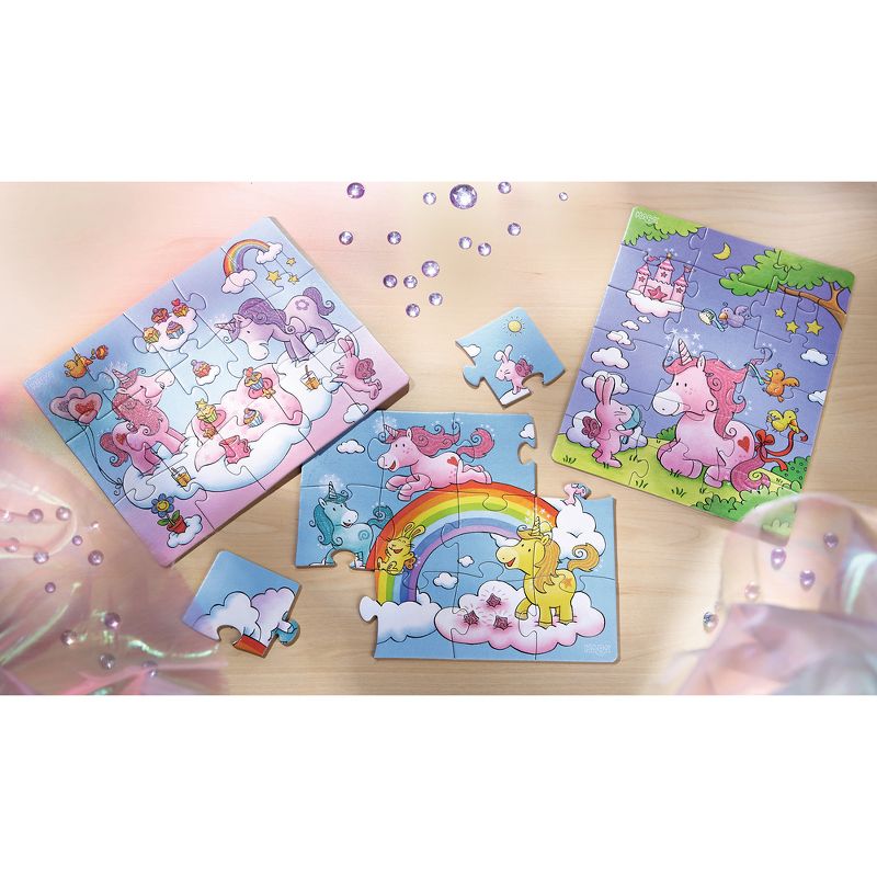 HABA Unicorn Glitterluck Set of 3 Jigsaw Puzzles