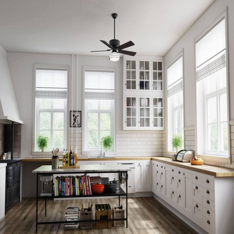 52" Cedar Key Damp Rated Ceiling Fan with Remote Black (Includes LED Light Bulb) - Hunter Fan