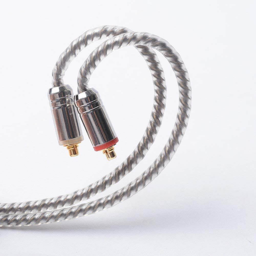 Hellodigi Upgrade Earphone Cable,4Core 5N Sliver Plated Copper Replacement Upgrade Wired,Detachable MMCX Cable for Shure SE215 SE315 SE425 SE535 UE900 Headphones(Coffee With Mic)