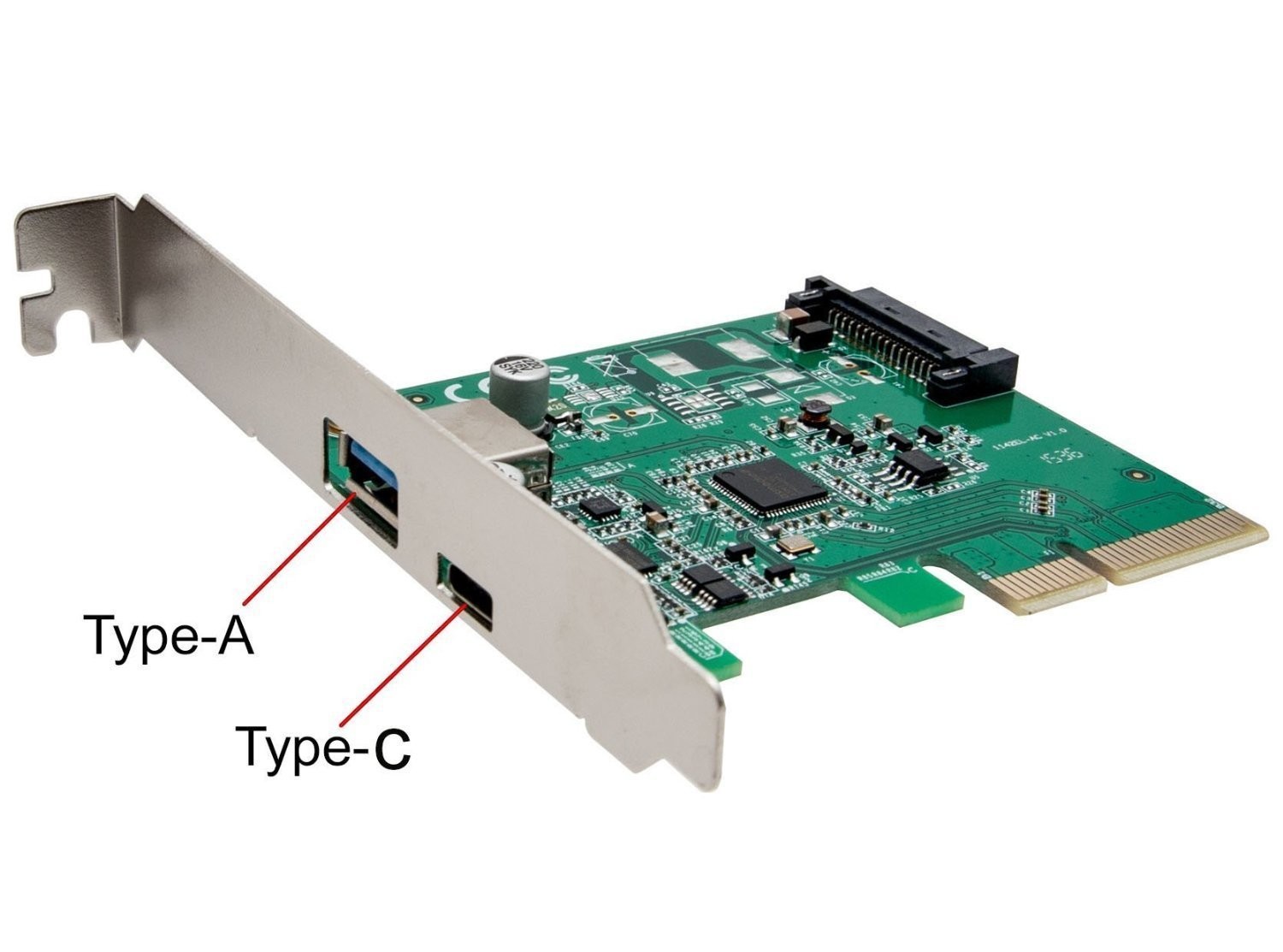 IO Crest IOCrest USB 3.1 Gen II 10Gbps 2-Port Full-Duplex Controller X4 Slot Card Type-C and Type-A Ports Components Other SI-PEX20189