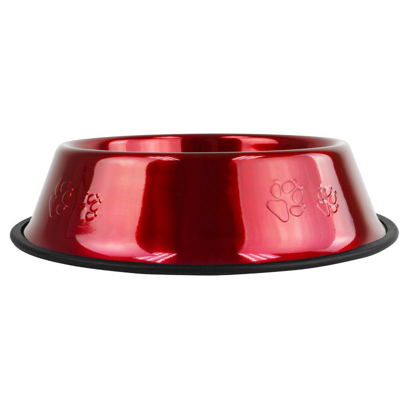 Platinum Pets Embossed Non-Tip Cat/Dog Bowl - Candy Apple Red - 3.5 Cup