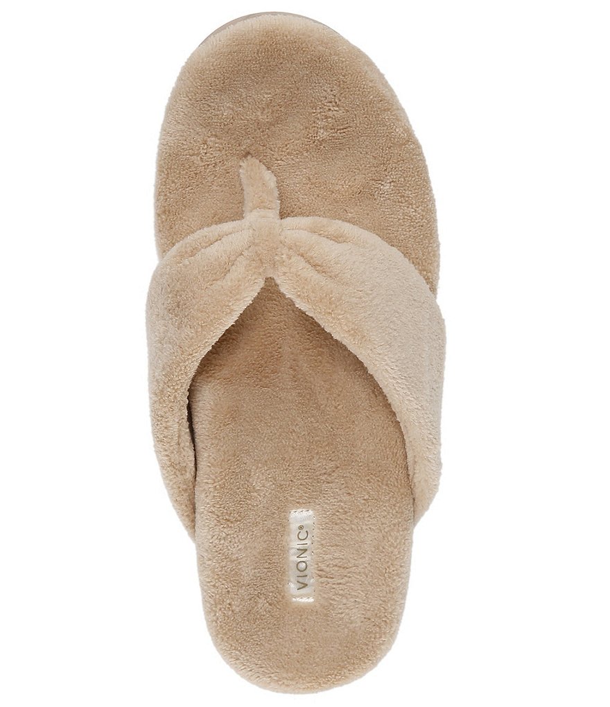 Vionic Lydia Washable Plush Terry Cloth Thong Slippers