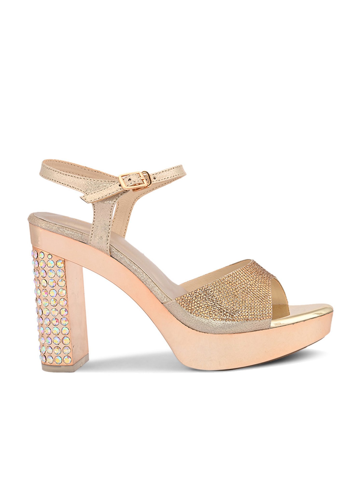 Pelle Albero Women's Gold Ankle Strap Sandals