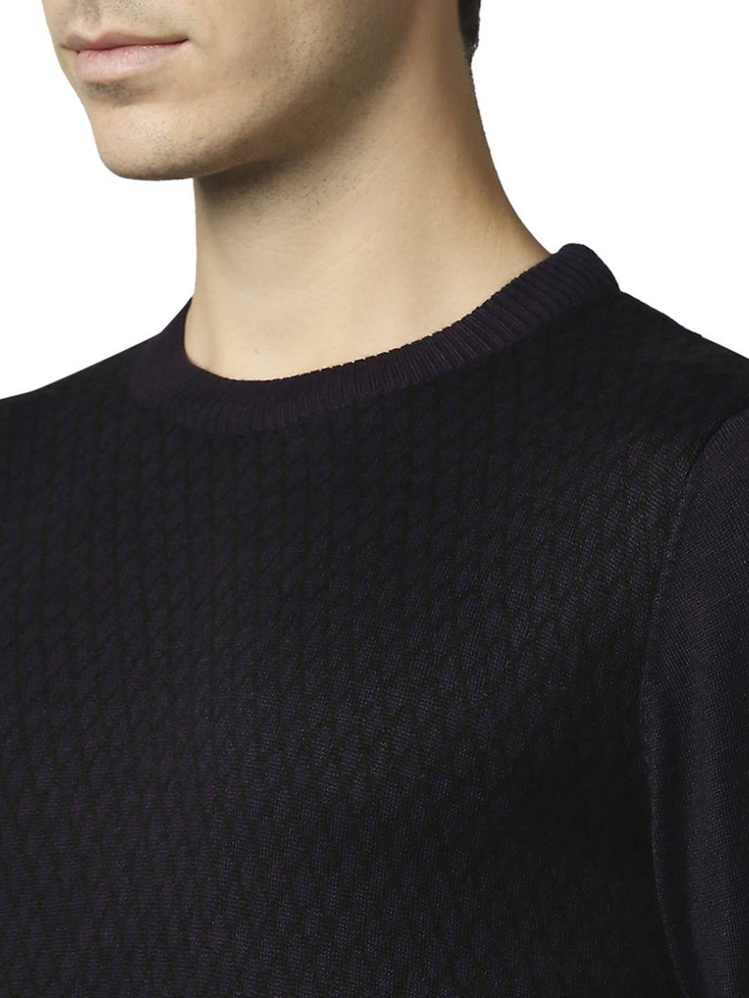 Raymond Purple  Regular Fit Printed Sweaters